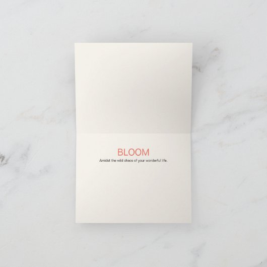 Bloom Notecard met Poppy op voorzijde Kaart (Binnen)