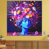 Bloom of Eternity – Een kleurrijk surrealistisch p Canvas Afdruk (Insitu (Woonkamer))