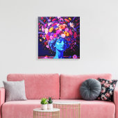 Bloom of Eternity – Een kleurrijk surrealistisch p Canvas Afdruk (Insitu (Woonkamer))