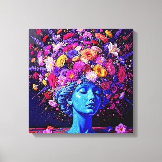 Bloom of Eternity – Een kleurrijk surrealistisch p Canvas Afdruk (Voorkant)