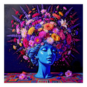 Bloom of Eternity – Een kleurrijk surrealistisch p Perfect Poster