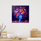 Bloom of Eternity – Een kleurrijk surrealistisch p Poster (Keuken)