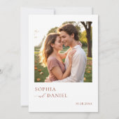 Bloom of Love Autumn Romance Foto Bruiloft Kaart (Achterkant)