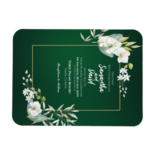 Bloom of Love Magnet bruiloft uitnodiging Magneet (Horizontaal)