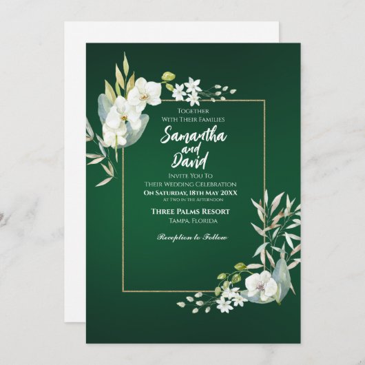 Bloom Of Love Uitnodiging voor het Huwelijk (Voorkant / Achterkant)