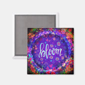 Bloom Paarse Bloemen Inspiratie Trendy Plezier Magneet (Voorkant / Achterkant)