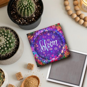 Bloom Paarse Bloemen Inspiratie Trendy Plezier Magneet