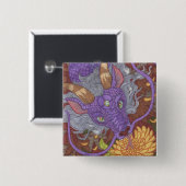 Bloom Paarse Dragon Vierkante Button 5,1 Cm (Voorkant /achterkant)