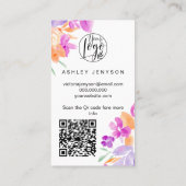 Bloom paarse florale logo bedankt visitekaartje (Achterkant)