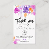 Bloom paarse florale logo bedankt visitekaartje (Voorkant)