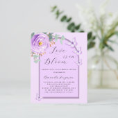 Bloom paarse vlinder Bruids Douche uitnodiging (Staand voorkant)