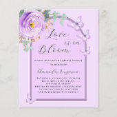 Bloom paarse vlinder Bruids Douche uitnodiging (Voorkant)