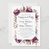 Bloom Paarse Waterverf Engagement Party Uitnodigen Kaart (Voorkant)