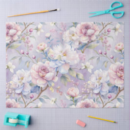 Bloom Pastel Paarse Bloemen Decoupage Art Tissuepapier