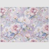 Bloom Pastel Paarse Bloemen Decoupage Art Tissuepapier (Voorkant)