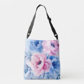  Bloom Pastel Petals Waterverf Crossbody Tas (Achterkant)