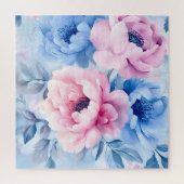  Bloom Pastel Petals Waterverf Legpuzzel (Verticaal)