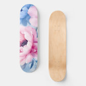 Bloom Pastel Petals Waterverf Persoonlijk Skateboard (Voorkant)