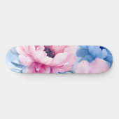 Bloom Pastel Petals Waterverf Persoonlijk Skateboard (Horizontaal)