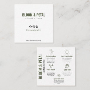 Bloom & Petal Groen Bloemenzaak Visitekaartje