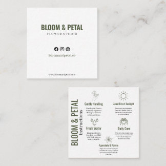 Bloom & Petal Groen Bloemenzaak Visitekaartje