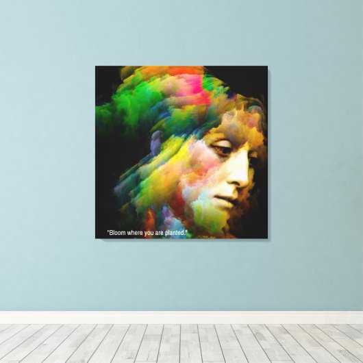 Bloom plant voor u canvas afdruk (Insitu (Houten vloer))