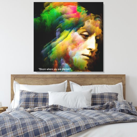 Bloom plant voor u canvas afdruk (Insitu (Slaapkamer))