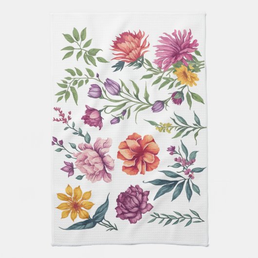 Bloom Pop – Colorful Floral Theedoek (Verticaal)