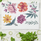 Bloom Pop – Kleurrijke bloemen Theedoek (Gevouwen)