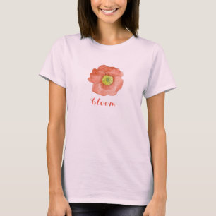Bloom Poppy Flower Aanmoedigend Inspirerend T-shirt
