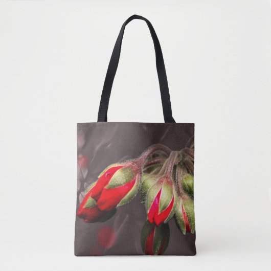 Bloom Red en Donkere legant Tote Bag (Voorkant)