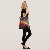 Bloom Red en Donkere legant Tote Bag (Op model)