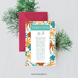 Bloom Retro Abstract Kleurrijke Wildflower Tafel N