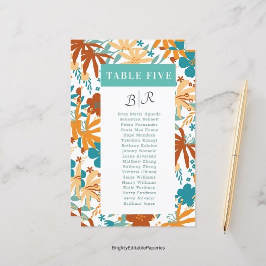 Bloom Retro Abstract Kleurrijke Wildflower Tafel N