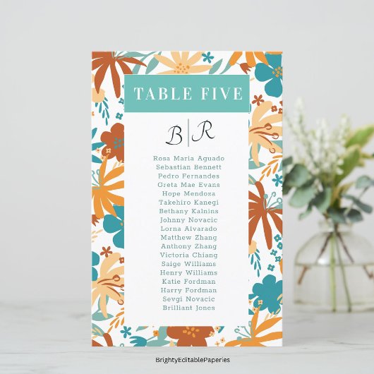 Bloom Retro Abstract Kleurrijke Wildflower Tafel N