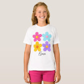 Bloom Retro Cute Bloem Grafische T-shirt (Voorkant volledig)