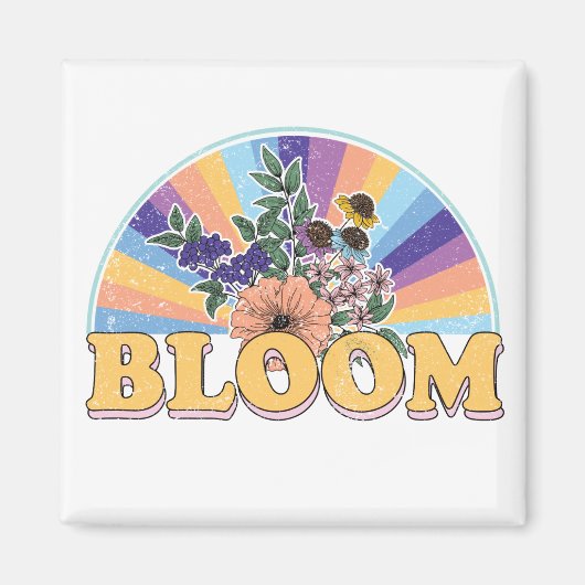 Bloom Retro Floral Magneet (Voorkant)