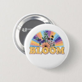 Bloom Retro Floral Ronde Button 5,7 Cm