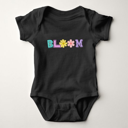 Bloom Retro Pastel Bloem Baby Body Romper (Voorkant)