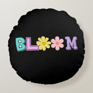 Bloom Retro Pastel Bloem Ronde Worp Kussen