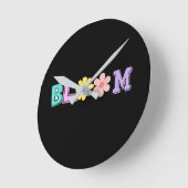 Bloom Retro Pastel Bloemmotief Ronde Klok (Hoek)