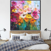 Bloom Reverie Abstracte Textuur Canvas Afdruk (Insitu (Slaapkamer))