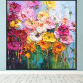 Bloom Reverie Abstracte Textuur Canvas Afdruk (Insitu (Houten vloer))