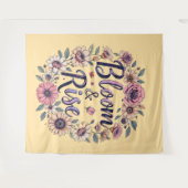 Bloom & Rise Floral Typography Wandtapijt Wandkleed (Voorkant (horizontaal))