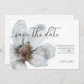 Bloom · Romantisch Modern Floral · Elegant Script Save The Date (Voorkant / Achterkant)