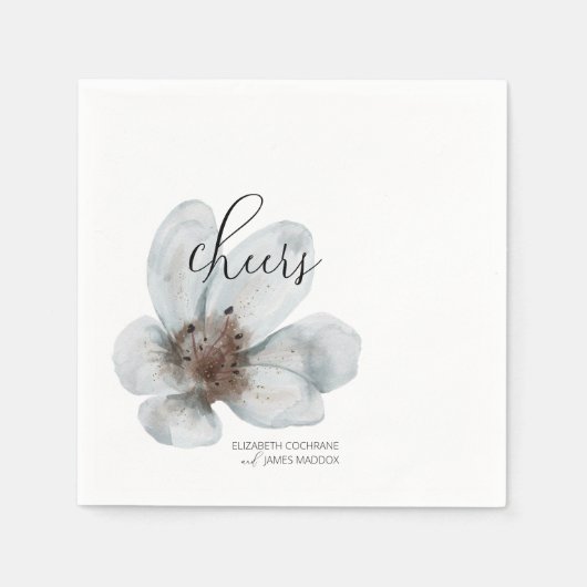 Bloom · Romantisch Modern Floral · Elegant Script Servet (Voorkant)