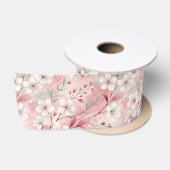 Bloom Sakura Pink Burgundy Satijnen Lint (Spoel)