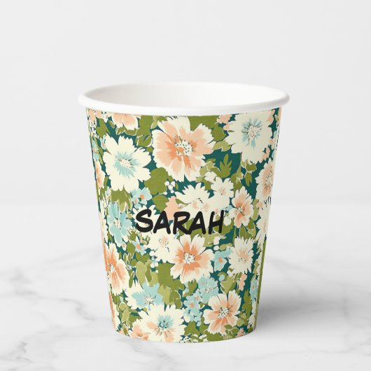 Bloom Sip Paper Cup Papieren Bekers (Voorkant)