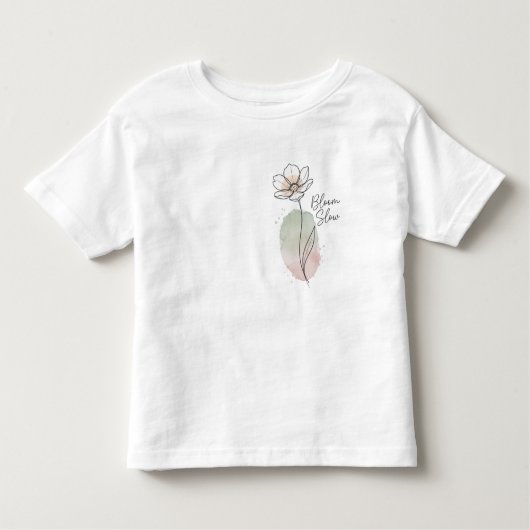 Bloom Slow Minimalist Floral Art Kinder Shirts (Voorkant)