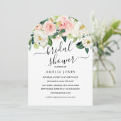 Bloom Soft Blush Roze Bruiloft Feest  Kaart (Staand voorkant)